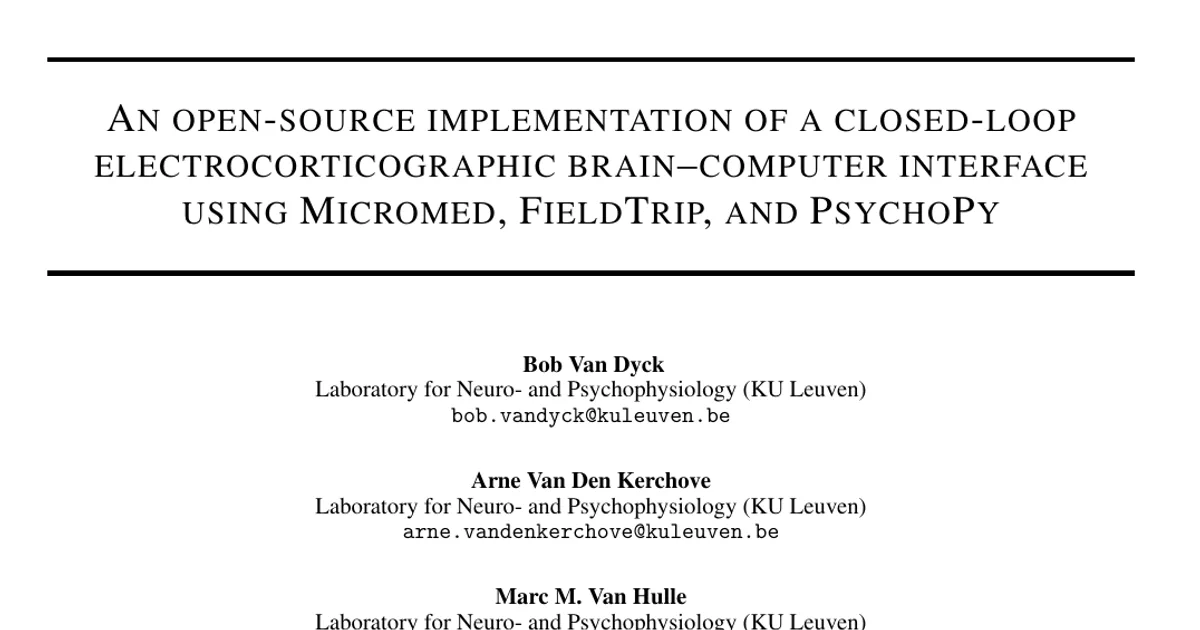 An open-source implementation of a closed-loop electrocorticographic Brain-Computer Interface using Micromed, FieldTrip, and PsychoPy