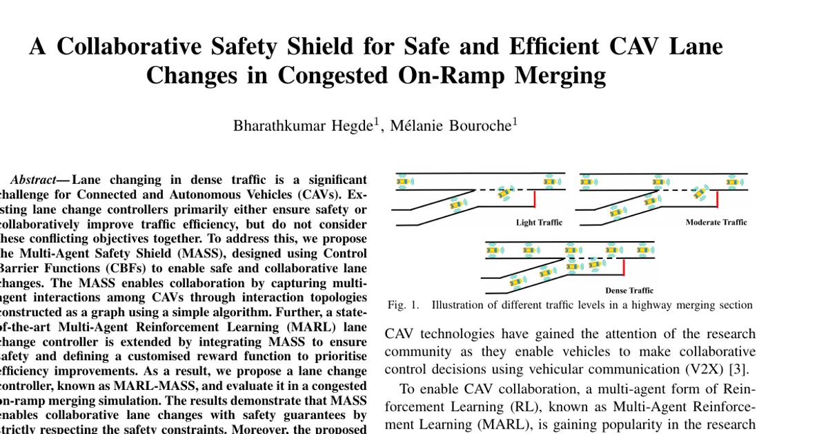 A Collaborative Safety Shield for Safe and Efficient CAV Lane Changes in Congested On-Ramp Merging