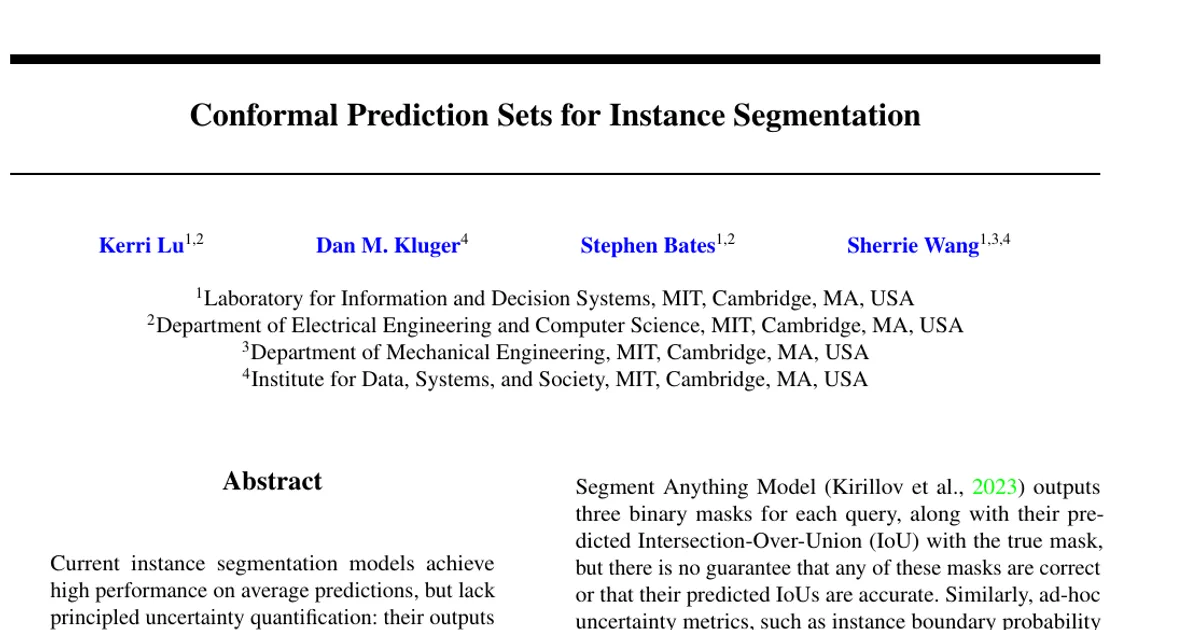 Conformal Prediction Sets for Instance Segmentation