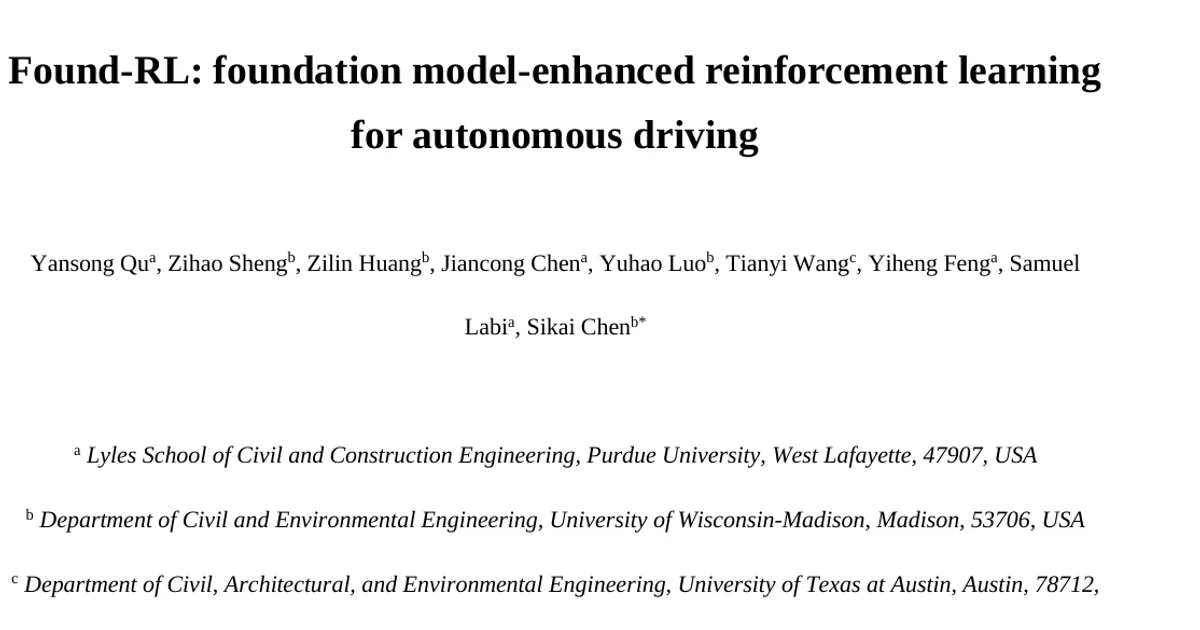 Found-RL: foundation model-enhanced reinforcement learning for autonomous driving