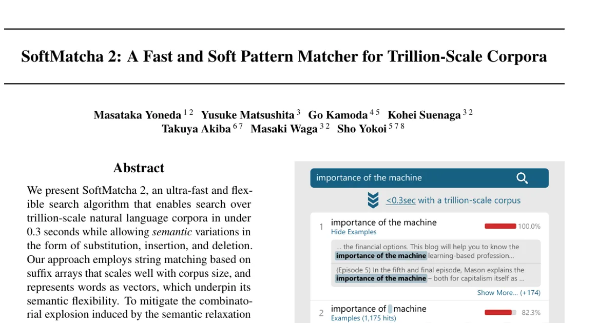 SoftMatcha 2: A Fast and Soft Pattern Matcher for Trillion-Scale Corpora