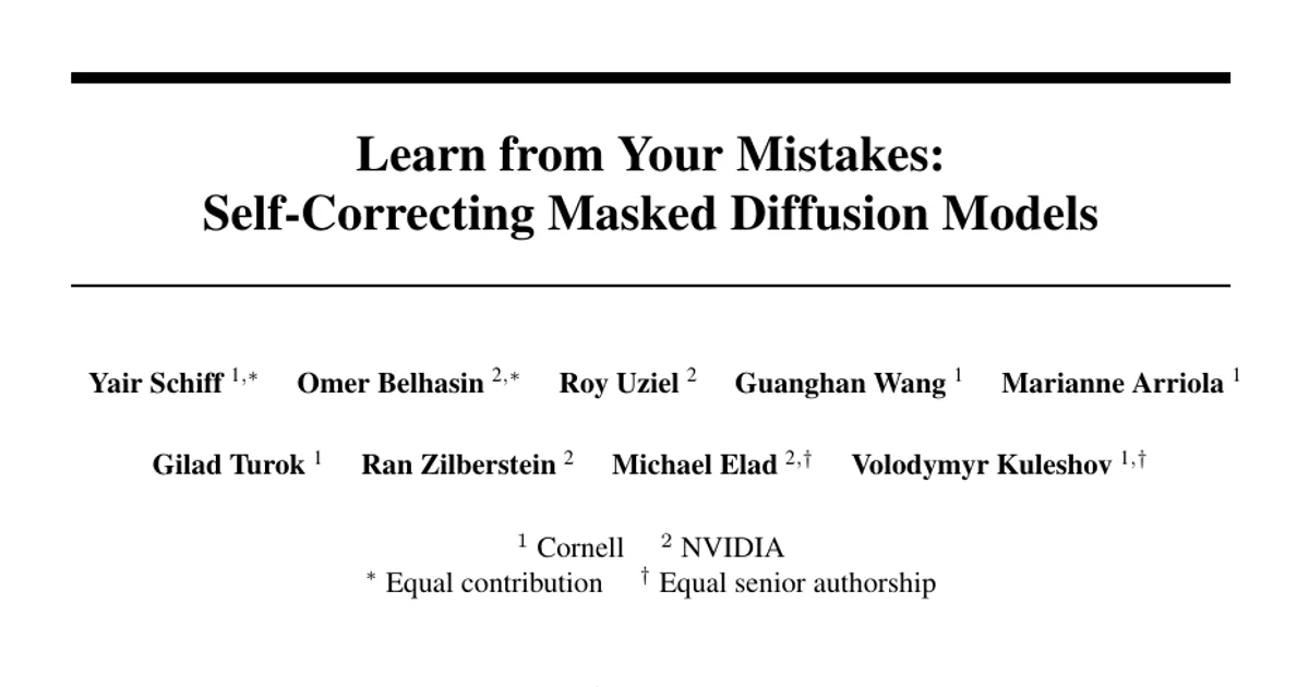 Learn from Your Mistakes: Self-Correcting Masked Diffusion Models