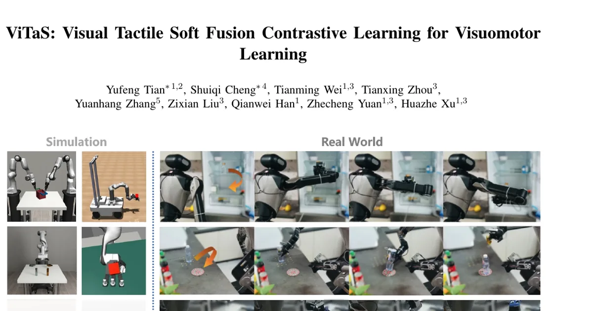 ViTaS: Visual Tactile Soft Fusion Contrastive Learning for Visuomotor Learning