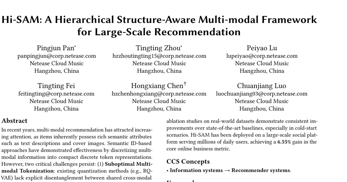 Hi-SAM: A Hierarchical Structure-Aware Multi-modal Framework for Large-Scale Recommendation
