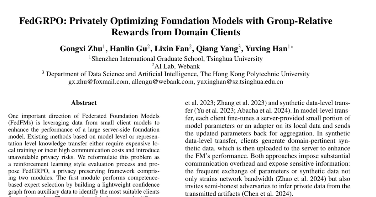 FedGRPO: Privately Optimizing Foundation Models with Group-Relative Rewards from Domain Client