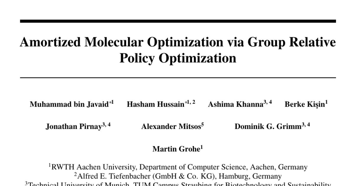 Amortized Molecular Optimization via Group Relative Policy Optimization