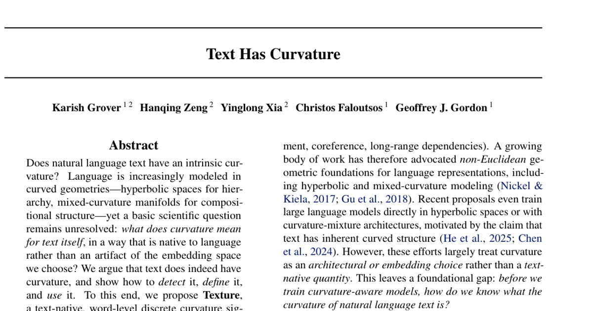 Text Has Curvature