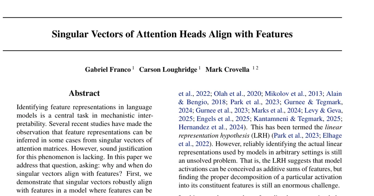 Singular Vectors of Attention Heads Align with Features