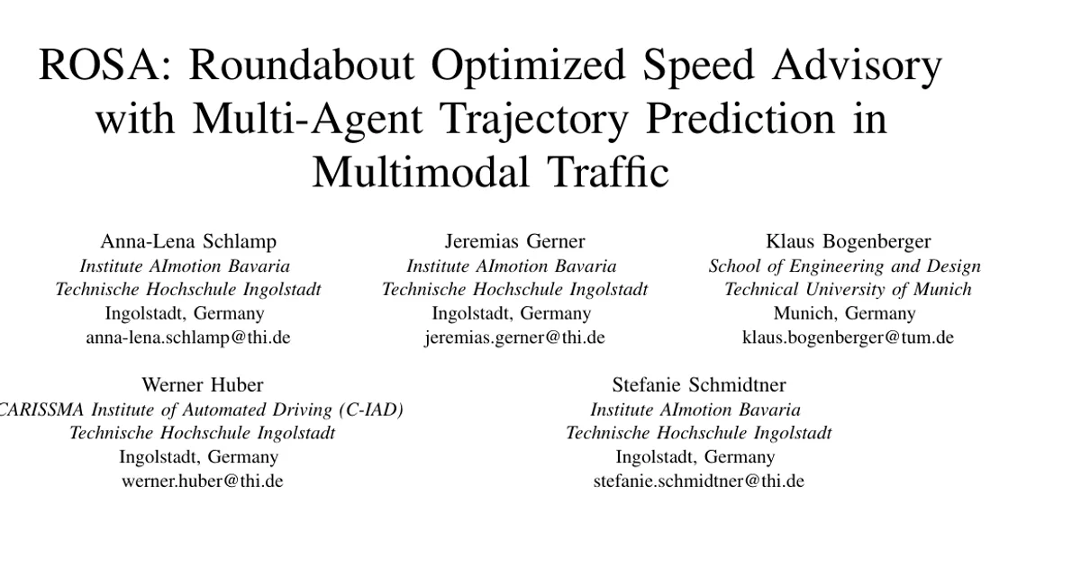 ROSA: Roundabout Optimized Speed Advisory with Multi-Agent Trajectory Prediction in Multimodal Traffic