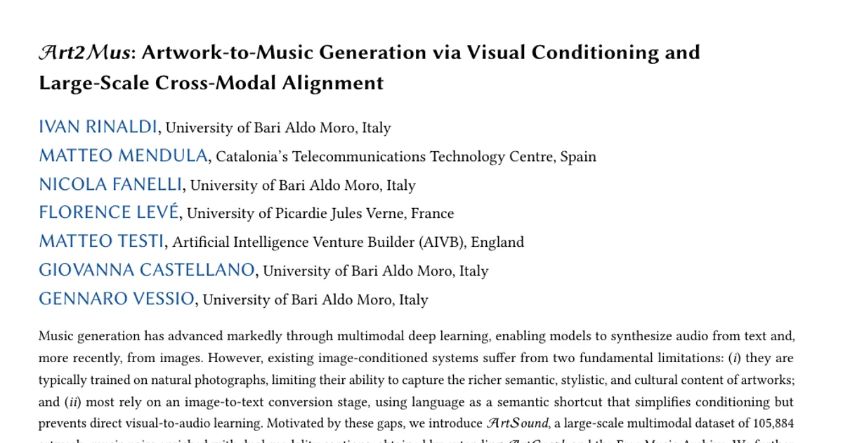 Art2Mus: Artwork-to-Music Generation via Visual Conditioning and Large-Scale Cross-Modal Alignment