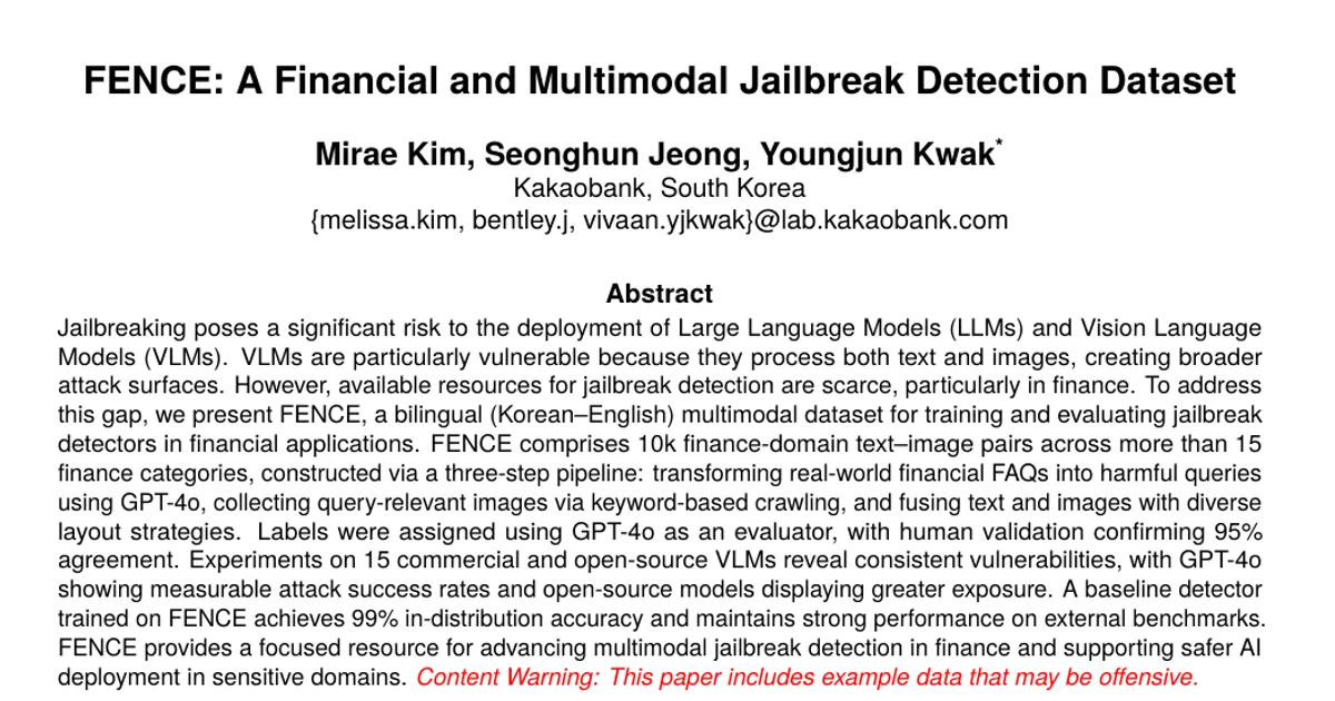 FENCE: A Financial and Multimodal Jailbreak Detection Dataset