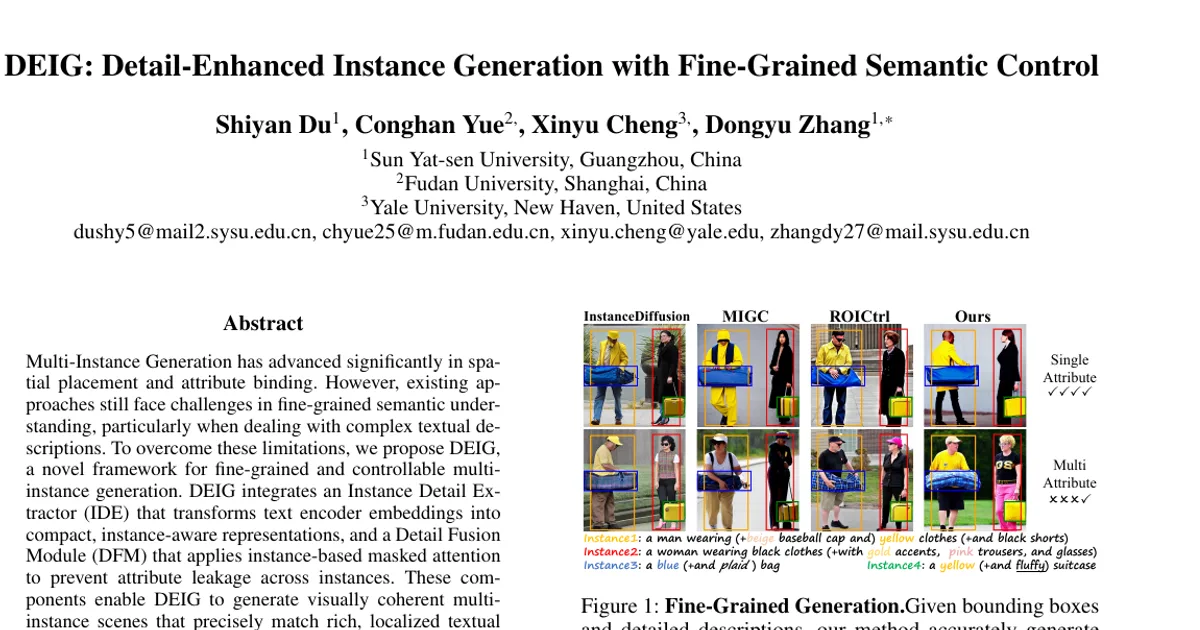 DEIG: Detail-Enhanced Instance Generation with Fine-Grained Semantic Control