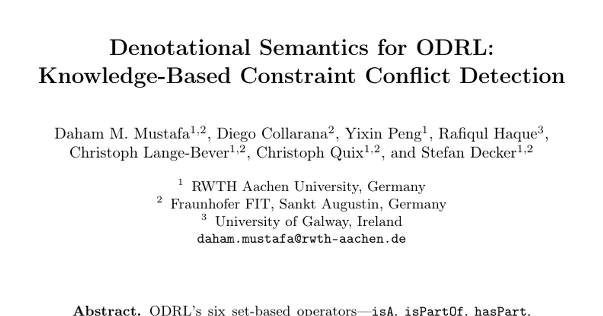 Denotational Semantics for ODRL: Knowledge-Based Constraint Conflict Detection