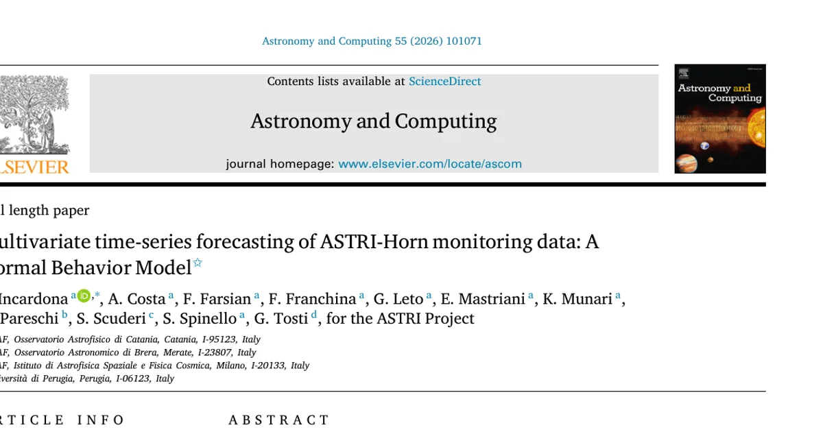 Multivariate time-series forecasting of ASTRI-Horn monitoring data: A Normal Behavior Model