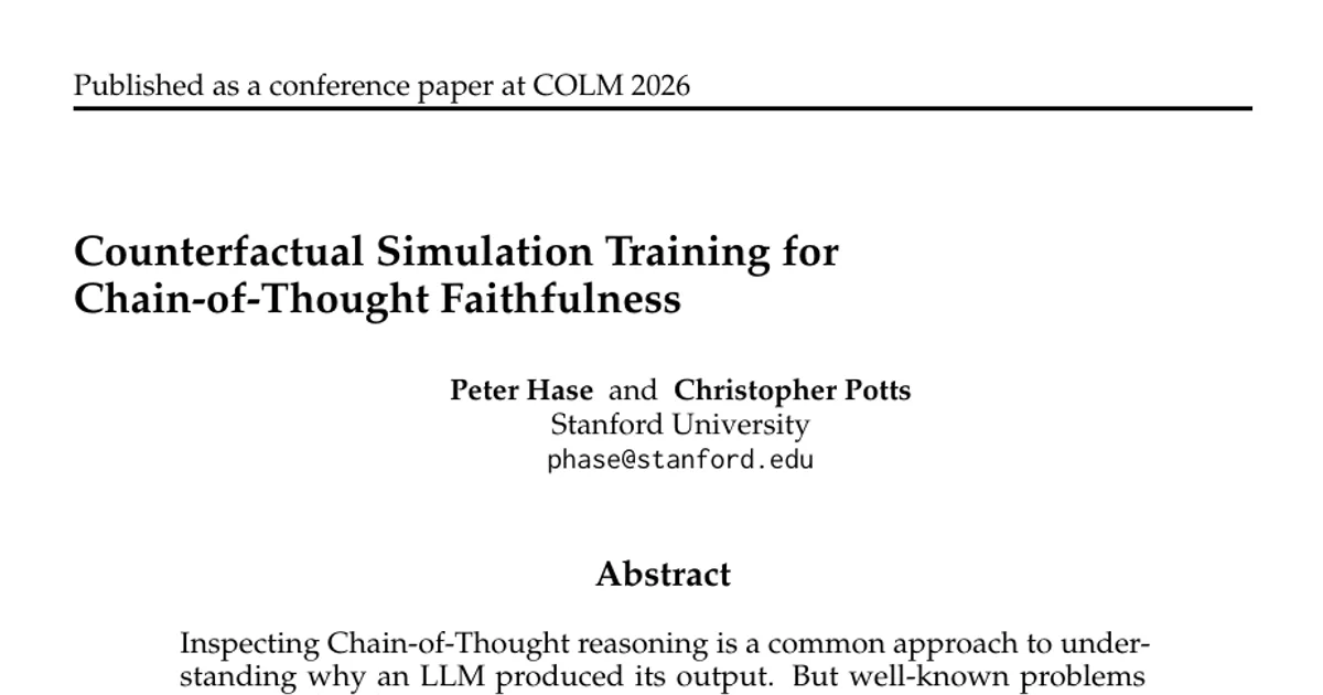 Counterfactual Simulation Training for Chain-of-Thought Faithfulness