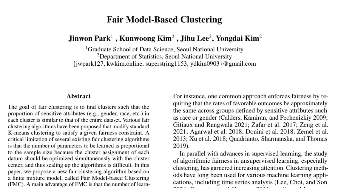 Fair Model-based Clustering
