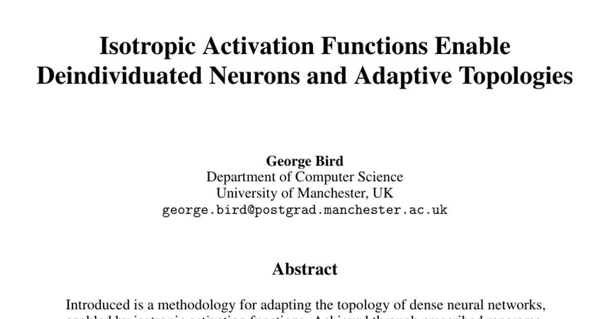On De-Individuated Neurons: Continuous Symmetries Enable Dynamic Topologies