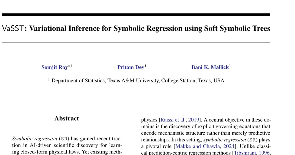 VaSST: Variational Inference for Symbolic Regression using Soft Symbolic Trees