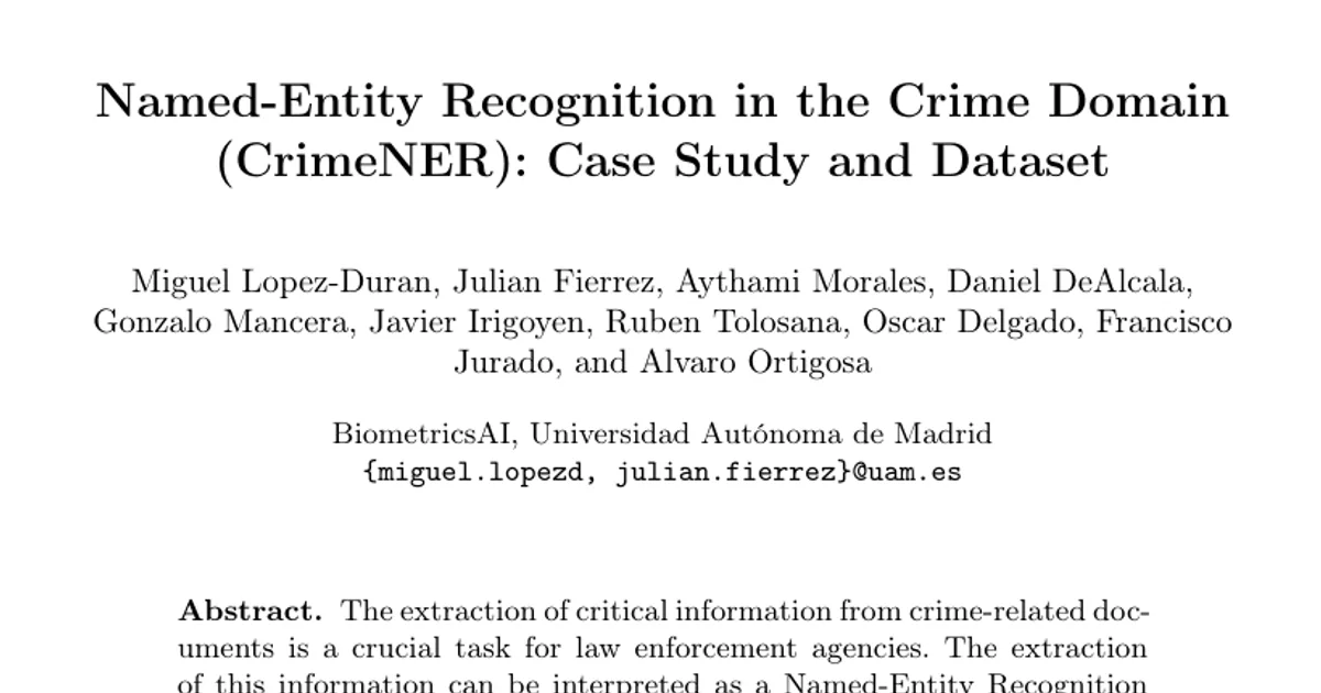 Zero- and Few-Shot Named-Entity Recognition: Case Study and Dataset in the Crime Domain (CrimeNER)