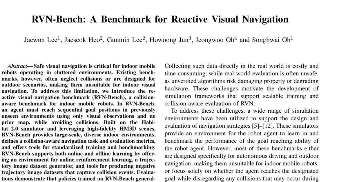 RVN-Bench: A Benchmark for Reactive Visual Navigation