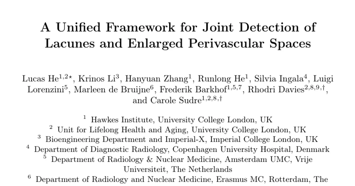 A Unified Framework for Joint Detection of Lacunes and Enlarged Perivascular Spaces