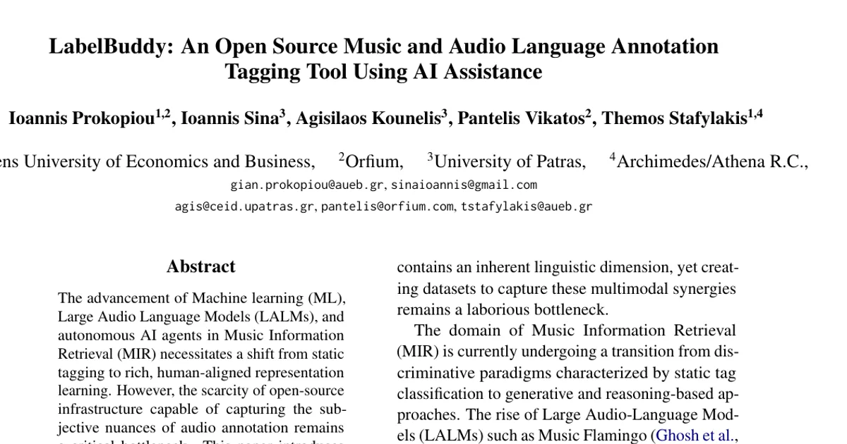 LabelBuddy: An Open Source Music and Audio Language Annotation Tagging Tool Using AI Assistance