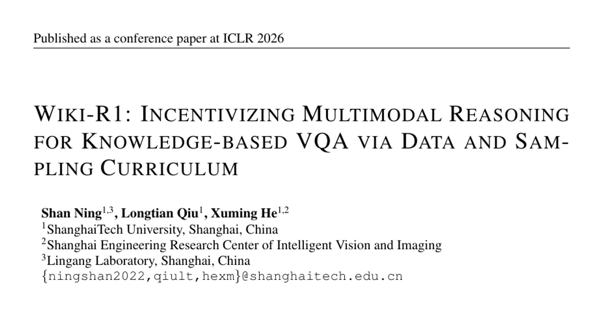 Wiki-R1: Incentivizing Multimodal Reasoning for Knowledge-based VQA via Data and Sampling Curriculum