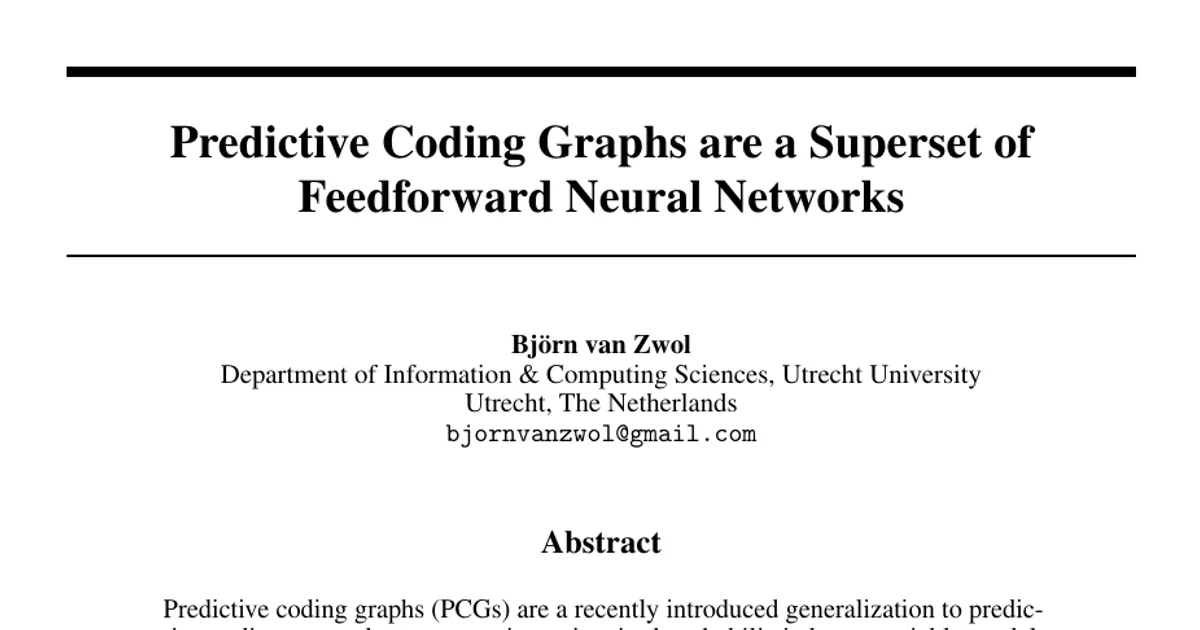 Predictive Coding Graphs are a Superset of Feedforward Neural Networks