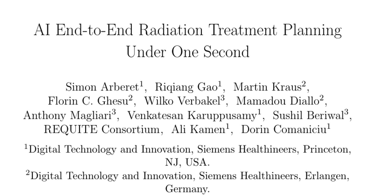 AI End-to-End Radiation Treatment Planning Under One Second