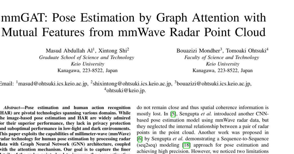 mmGAT: Pose Estimation by Graph Attention with Mutual Features from mmWave Radar Point Cloud