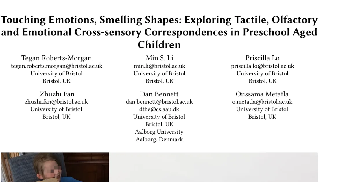 Touching Emotions, Smelling Shapes: Exploring Tactile, Olfactory and Emotional Cross-sensory Correspondences in Preschool Aged Children