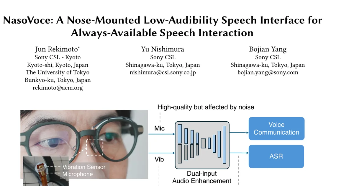 NasoVoce: A Nose-Mounted Low-Audibility Speech Interface for Always-Available Speech Interaction