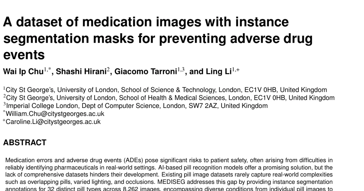 A dataset of medication images with instance segmentation masks for preventing adverse drug events