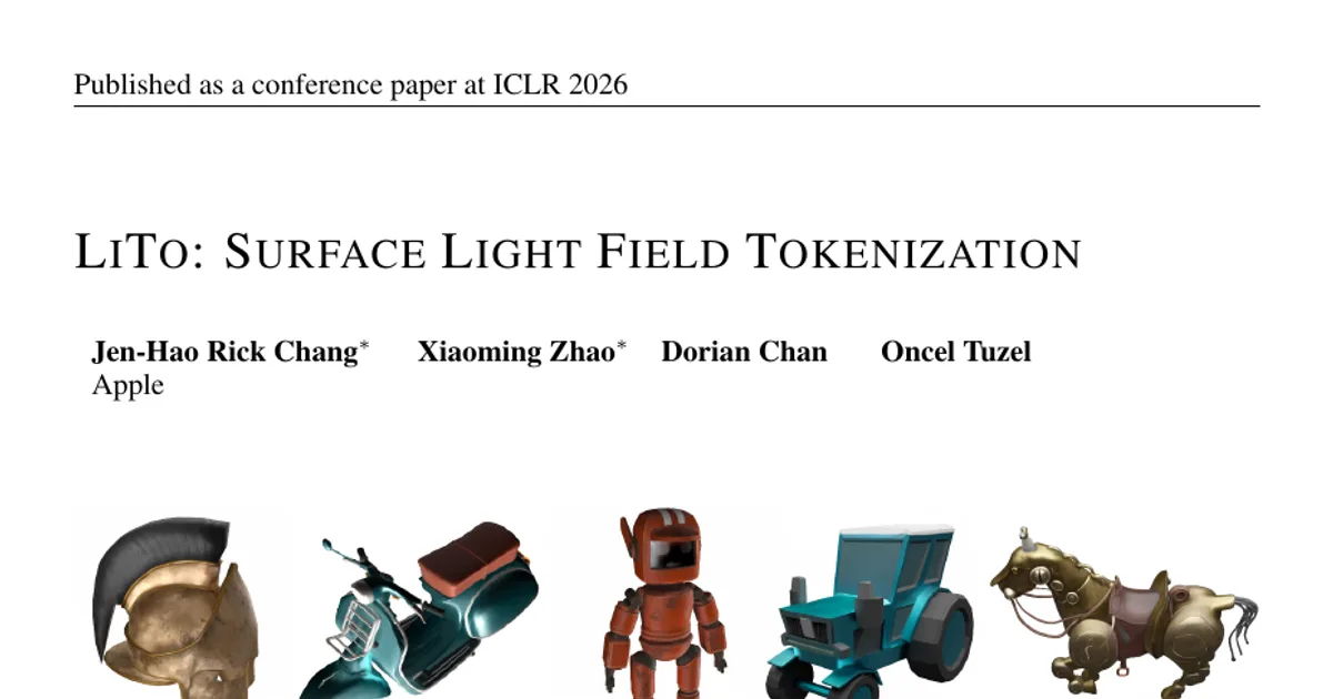 LiTo: Surface Light Field Tokenization