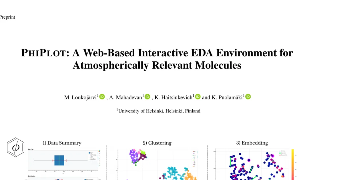PhiPlot: A Web-Based Interactive EDA Environment for Atmospherically Relevant Molecules