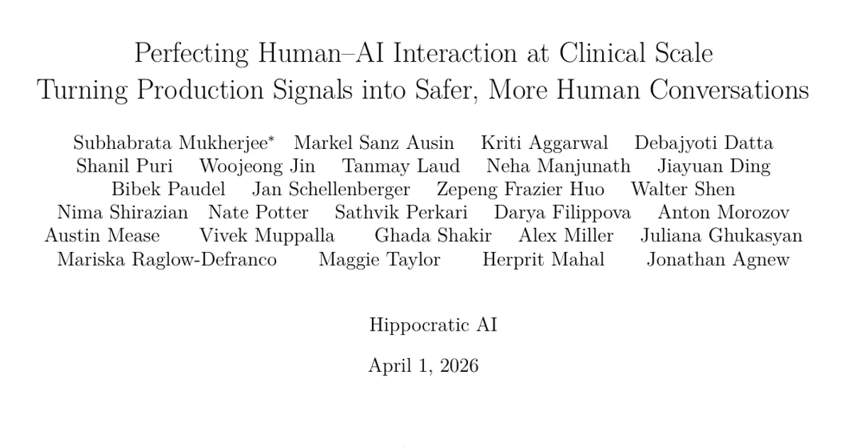 Perfecting Human-AI Interaction at Clinical Scale. Turning Production Signals into Safer, More Human Conversations