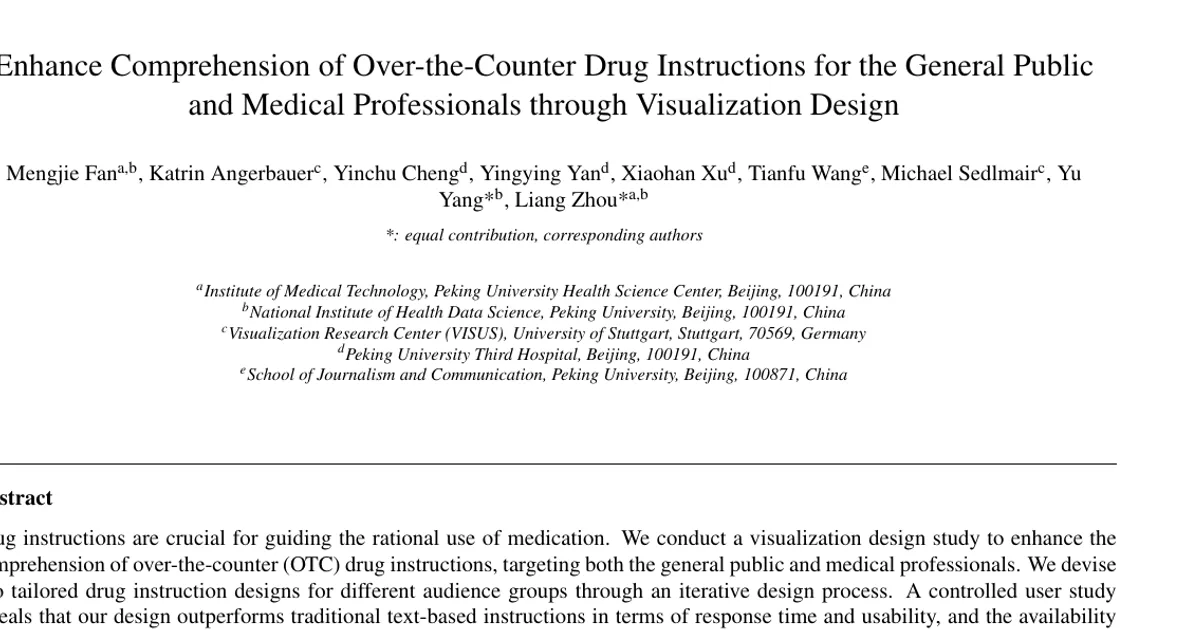Enhance Comprehension of Over-the-Counter Drug Instructions for the General Public and Medical Professionals through Visualization Design