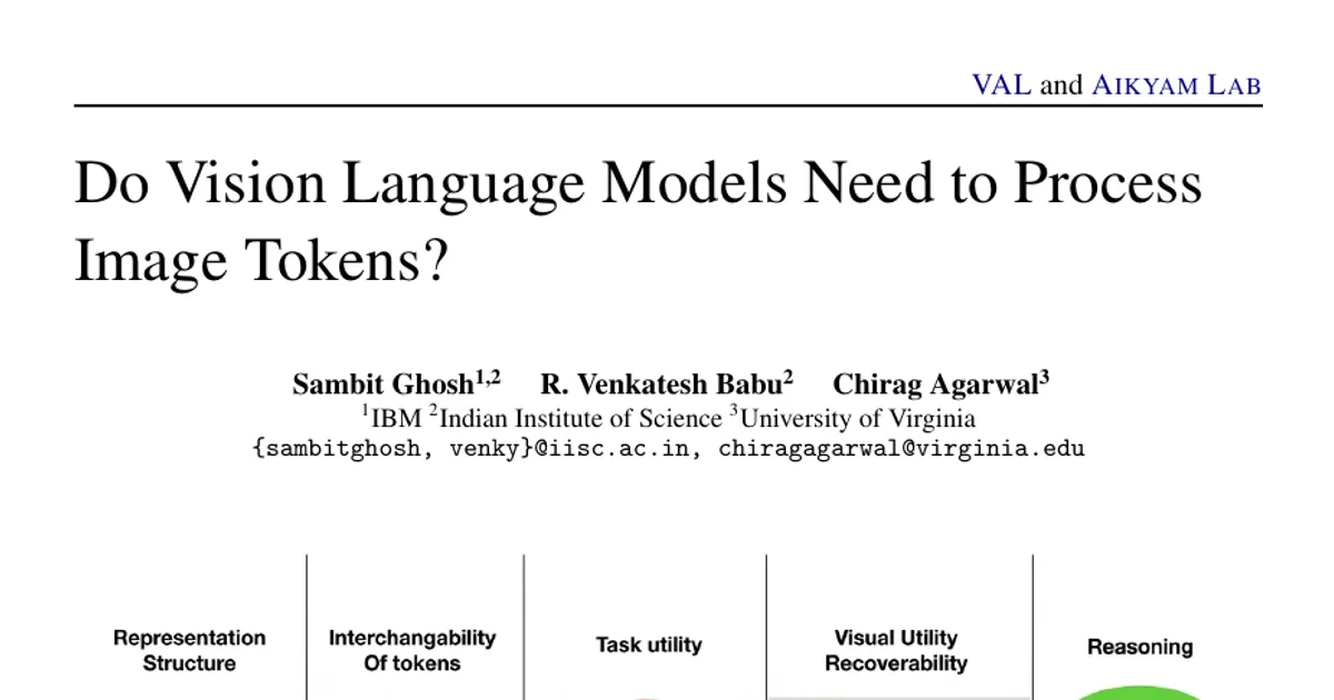 Do Vision Language Models Need to Process Image Tokens?