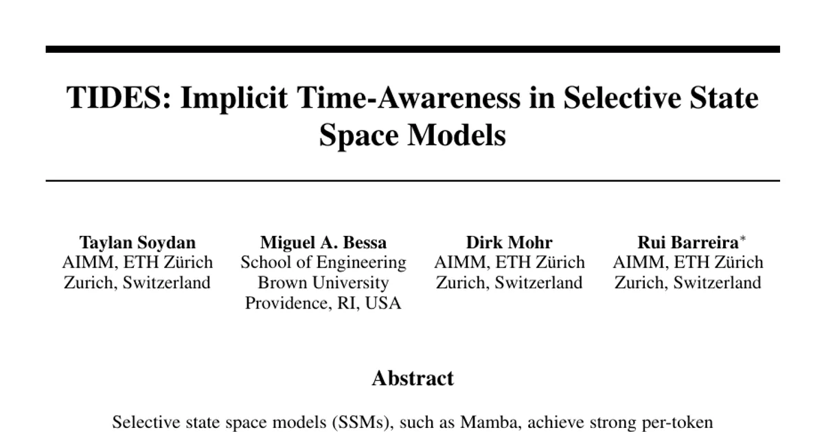 TIDES: Implicit Time-Awareness in Selective State Space Models