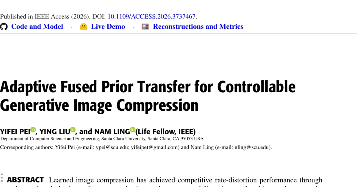 Adaptive Fused Prior Transfer for Controllable Generative Image Compression