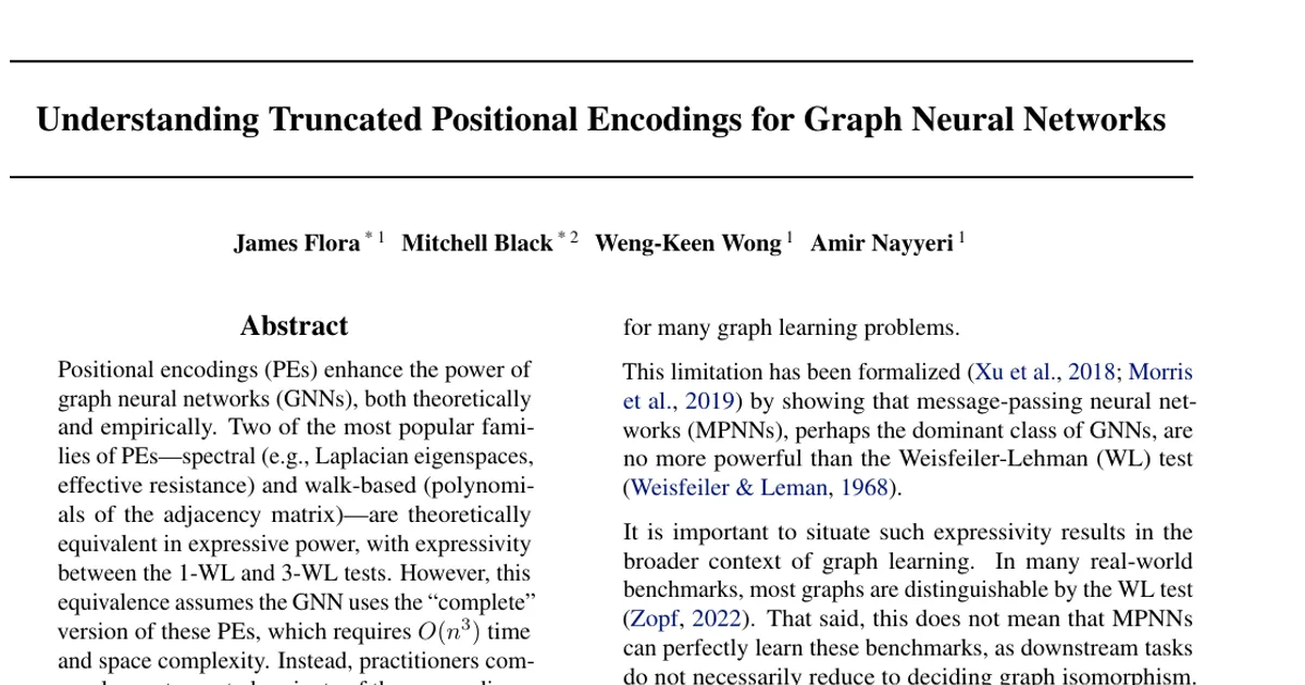 Understanding Truncated Positional Encodings for Graph Neural Networks