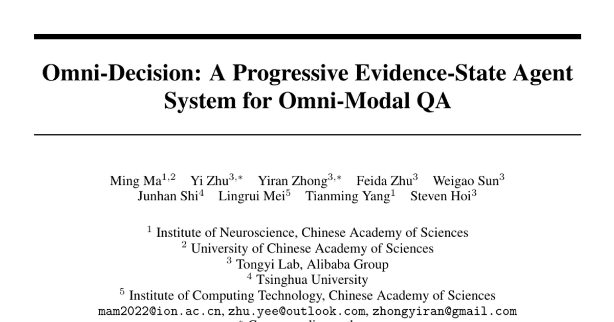 Omni-Decision: Evidence-Ledger Planning for Omni-Modal Agents
