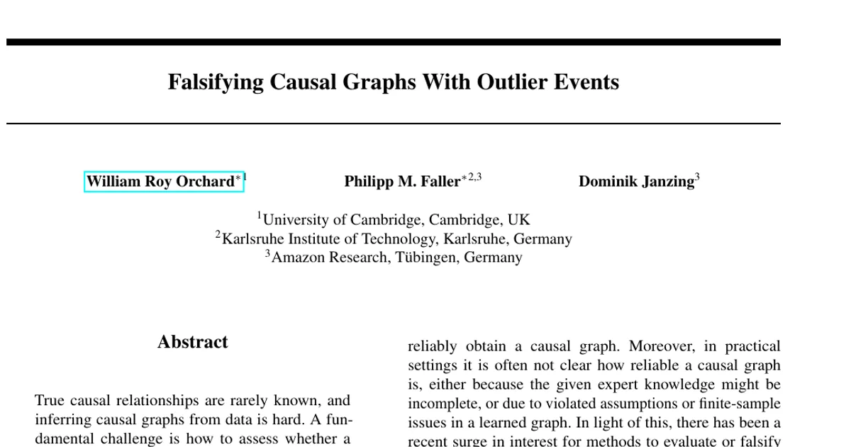 Falsifying Causal Graphs With Outlier Events