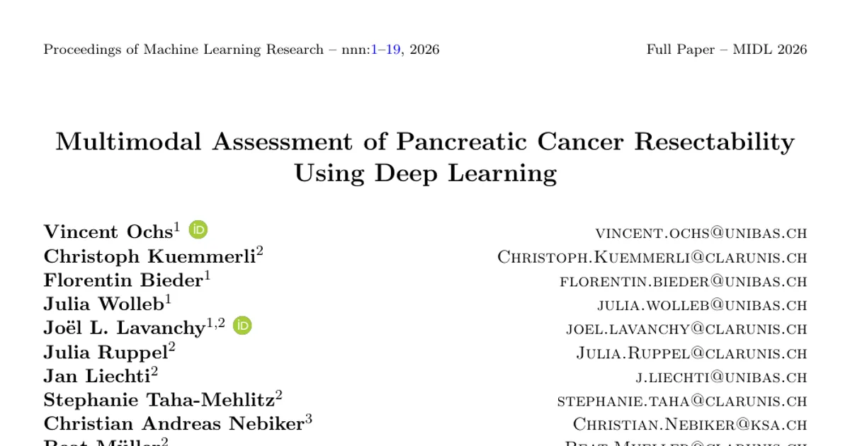 Multimodal Assessment of Pancreatic Cancer Resectability Using Deep Learning