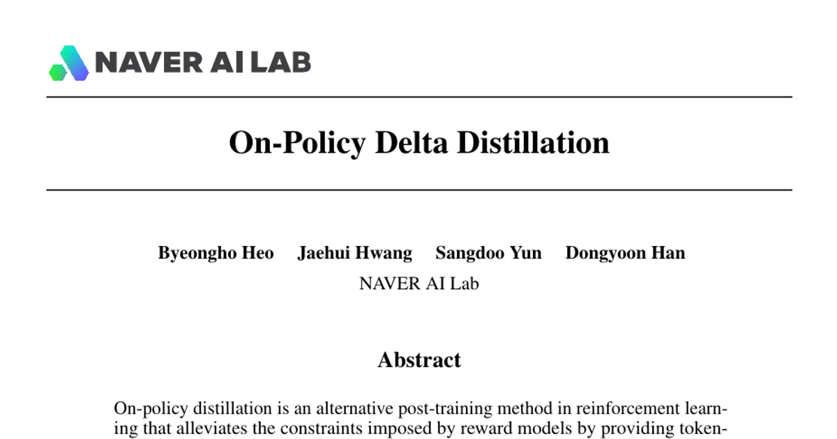 On-Policy Delta Distillation