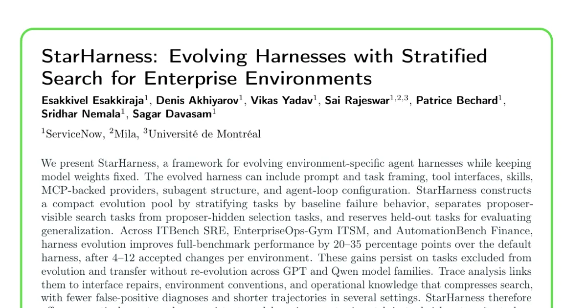 StarHarness: evoluzione degli harness con ricerca stratificata per ambienti aziendali