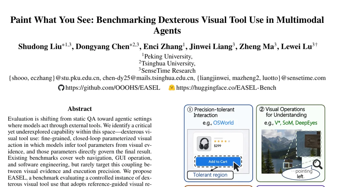 Paint What You See: Benchmarking Dexterous Visual Tool Use in Multimodal Agents