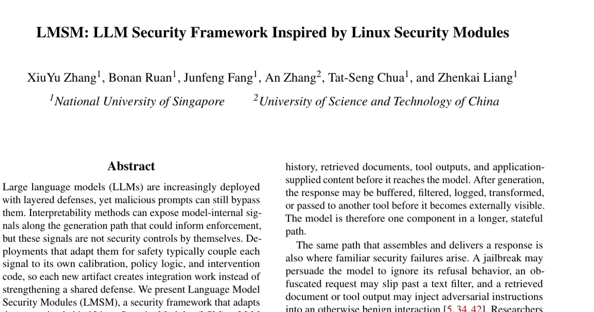 LMSM: un framework di sicurezza per LLM ispirato ai Linux Security Modules