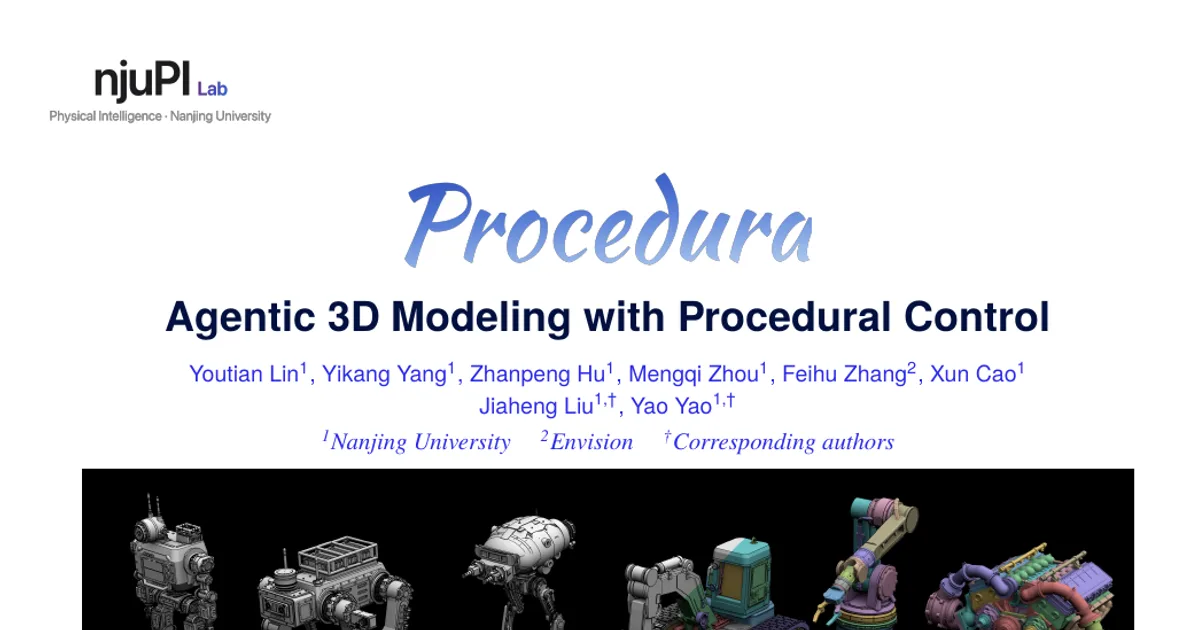 Procedura: modellazione 3D agentica con controllo procedurale
