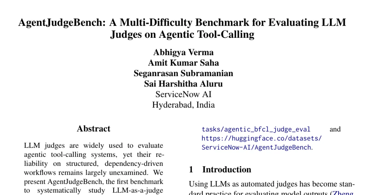 AgentJudgeBench: un benchmark a più livelli di difficoltà per valutare i giudici LLM nelle chiamate agli strumenti da parte degli agenti